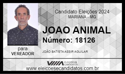 Candidato JOAO ANIMAL 2024 - MARIANA - Eleições