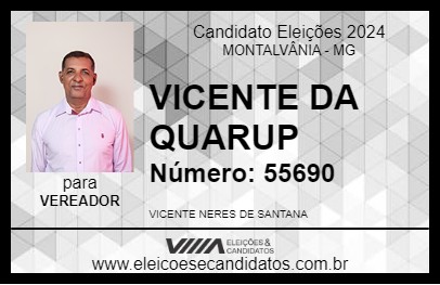 Candidato VICENTE DA QUARUP 2024 - MONTALVÂNIA - Eleições