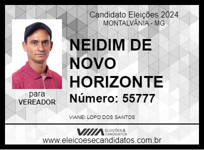 Candidato NEIDIM DE NOVO HORIZONTE 2024 - MONTALVÂNIA - Eleições