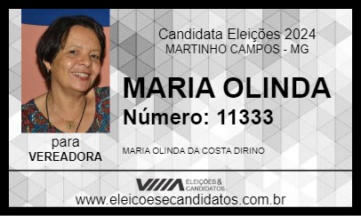 Candidato MARIA OLINDA 2024 - MARTINHO CAMPOS - Eleições