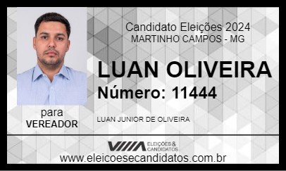 Candidato LUAN OLIVEIRA 2024 - MARTINHO CAMPOS - Eleições