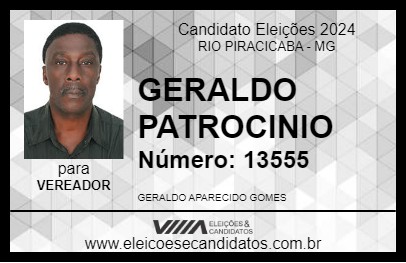 Candidato GERALDO PATROCINIO 2024 - RIO PIRACICABA - Eleições