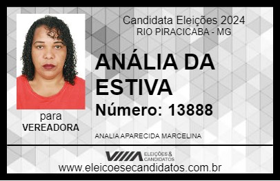 Candidato ANÁLIA DA ESTIVA 2024 - RIO PIRACICABA - Eleições