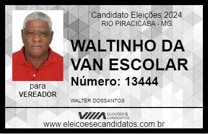 Candidato WALTINHO DA VAN ESCOLAR 2024 - RIO PIRACICABA - Eleições