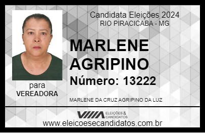 Candidato MARLENE AGRIPINO 2024 - RIO PIRACICABA - Eleições