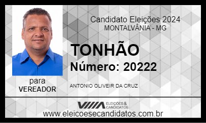 Candidato TONHÃO 2024 - MONTALVÂNIA - Eleições