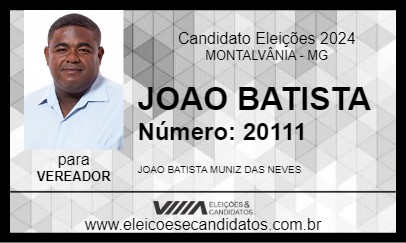 Candidato JOAO BATISTA 2024 - MONTALVÂNIA - Eleições