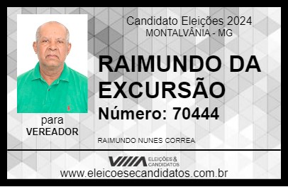 Candidato RAIMUNDO DA EXCURSÃO 2024 - MONTALVÂNIA - Eleições