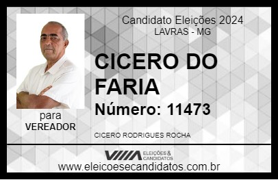 Candidato CICERO DO FARIA 2024 - LAVRAS - Eleições