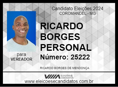 Candidato RICARDO BORGES PERSONAL 2024 - COROMANDEL - Eleições