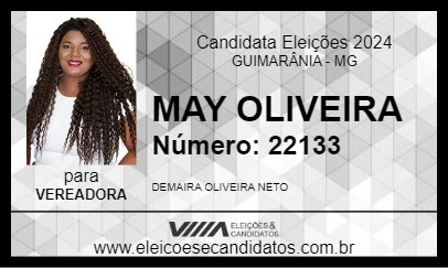 Candidato MAY OLIVEIRA 2024 - GUIMARÂNIA - Eleições