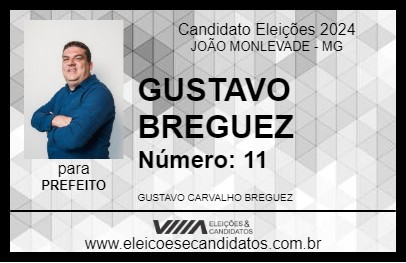 Candidato GUSTAVO BREGUEZ 2024 - JOÃO MONLEVADE - Eleições