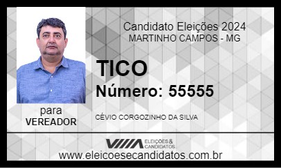 Candidato TICO CORGOZINHO 2024 - MARTINHO CAMPOS - Eleições