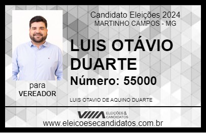 Candidato LUIS OTÁVIO DUARTE 2024 - MARTINHO CAMPOS - Eleições