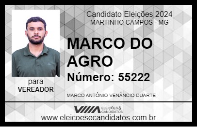 Candidato MARCO DO AGRO 2024 - MARTINHO CAMPOS - Eleições