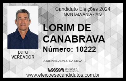 Candidato LORIM DE CANABRAVA 2024 - MONTALVÂNIA - Eleições