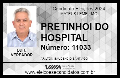 Candidato PRETINHO DO HOSPITAL 2024 - MATEUS LEME - Eleições