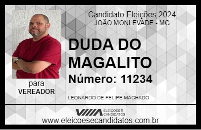 Candidato DUDA DO MAGALITO 2024 - JOÃO MONLEVADE - Eleições