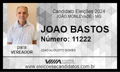 Candidato JOAO BASTOS 2024 - JOÃO MONLEVADE - Eleições