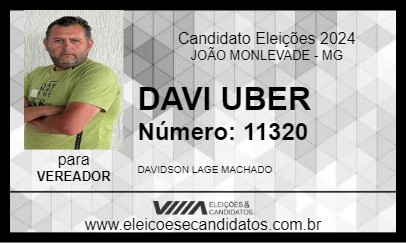 Candidato DAVI UBER 2024 - JOÃO MONLEVADE - Eleições