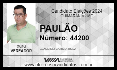 Candidato PAULÃO 2024 - GUIMARÂNIA - Eleições