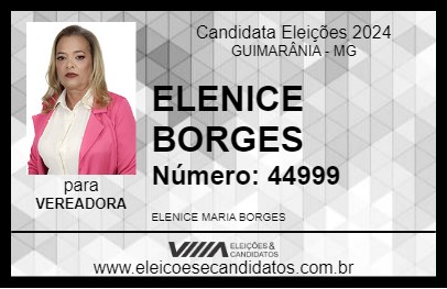 Candidato ELENICE BORGES 2024 - GUIMARÂNIA - Eleições