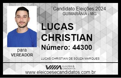 Candidato LUCAS CHRISTIAN 2024 - GUIMARÂNIA - Eleições