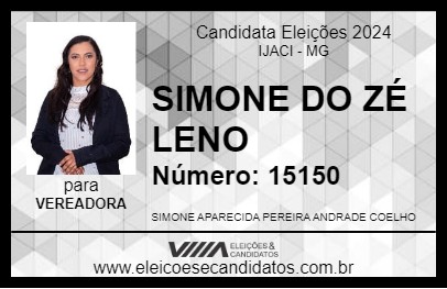 Candidato SIMONE DO ZÉ LENO 2024 - IJACI - Eleições