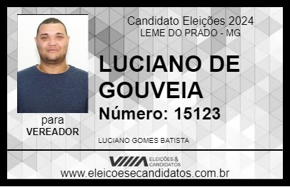 Candidato LUCIANO DE GOUVEIA 2024 - LEME DO PRADO - Eleições