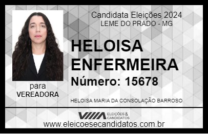 Candidato HELOISA ENFERMEIRA 2024 - LEME DO PRADO - Eleições