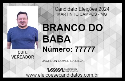 Candidato BRANCO DO BABA 2024 - MARTINHO CAMPOS - Eleições