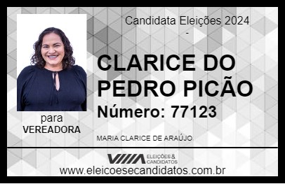 Candidato CLARICE DO PEDRO PICÃO 2024 - MARTINHO CAMPOS - Eleições