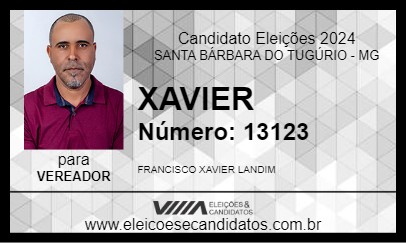 Candidato XAVIER 2024 - SANTA BÁRBARA DO TUGÚRIO - Eleições