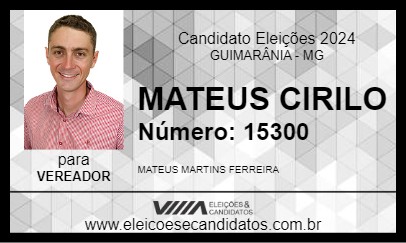 Candidato MATEUS CIRILO 2024 - GUIMARÂNIA - Eleições