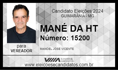 Candidato MANÉ DA HT 2024 - GUIMARÂNIA - Eleições