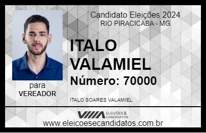 Candidato ITALO VALAMIEL 2024 - RIO PIRACICABA - Eleições