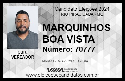 Candidato MARQUINHOS BOA VISTA 2024 - RIO PIRACICABA - Eleições