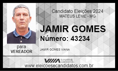 Candidato JAMIR GOMES 2024 - MATEUS LEME - Eleições