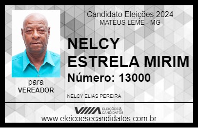 Candidato NELCY ESTRELA MIRIM 2024 - MATEUS LEME - Eleições