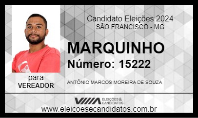 Candidato MARQUINHO 2024 - SÃO FRANCISCO - Eleições