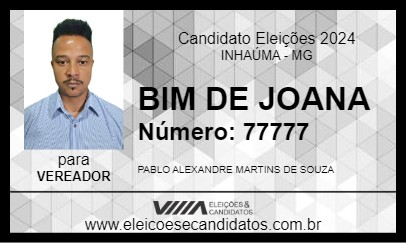 Candidato BIM DE JOANA 2024 - INHAÚMA - Eleições