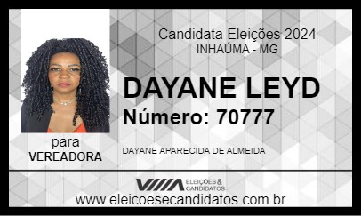 Candidato DAYANE LEYD 2024 - INHAÚMA - Eleições