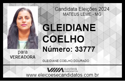 Candidato GLEIDIANE COELHO 2024 - MATEUS LEME - Eleições