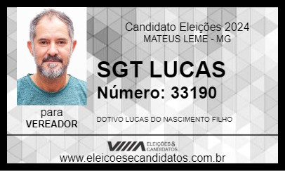 Candidato SGT LUCAS 2024 - MATEUS LEME - Eleições