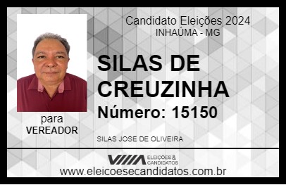 Candidato SILAS DE CREUZINHA 2024 - INHAÚMA - Eleições