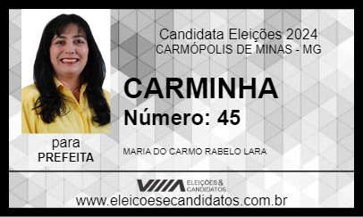 Candidato CARMINHA 2024 - CARMÓPOLIS DE MINAS - Eleições