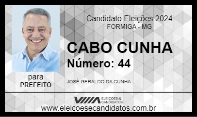 Candidato CABO CUNHA 2024 - FORMIGA - Eleições