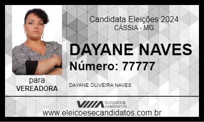 Candidato DAYANE NAVES 2024 - CÁSSIA - Eleições