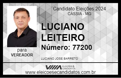 Candidato LUCIANO LEITEIRO 2024 - CÁSSIA - Eleições