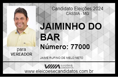 Candidato JAIMINHO DO BAR 2024 - CÁSSIA - Eleições